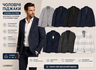 Чоловічі піджаки Mix brand DF26-069905 DF26-069905 фото